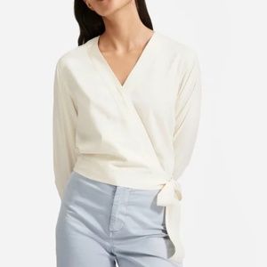 Everlane The Washable Silk Wrap Top